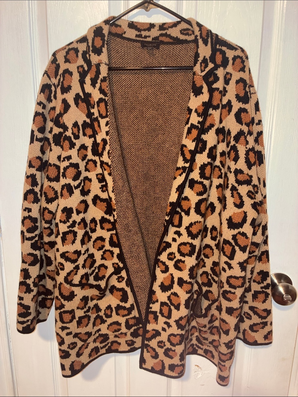 Talbots Black and Brown Patterned Wool Blend Blazer - Picture 3 of 5